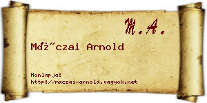 Máczai Arnold névjegykártya